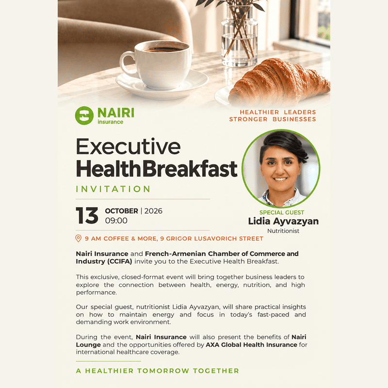 Executive Health Breakfast Nairi Insurance X CCIFA
